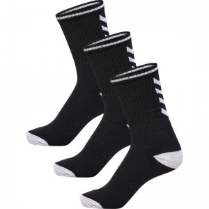 Hummel 3-pack Single Stripe Crew Socken Damen Schwarz | 819665-213