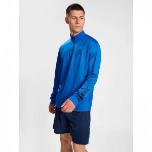 Hummel Active Pl Half Zip Sweatshirt Herren Blau | 010439-039