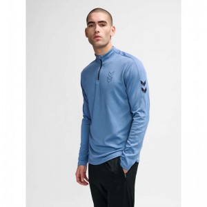 Hummel Active Pl Half Zip Sweatshirt Herren Blau | 389705-737