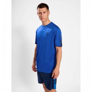 Hummel Active Pl Jersey S/S T-shirts Herren Blau | 816687-092