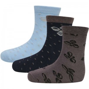Hummel Alfie 3-pack Socken Kinder Blau | 630046-523