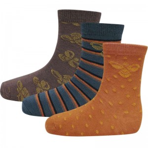 Hummel Alfie 3-pack Socken Kinder Braun | 276310-079