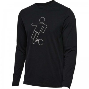 Hummel Amnesty L/S T-shirts Herren Schwarz | 687595-590