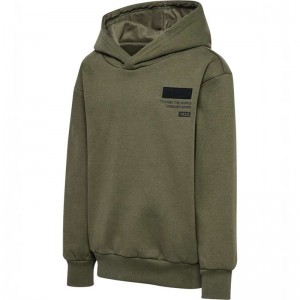 Hummel Archie Hoodie Kinder Olivgrün | 401014-563
