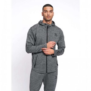 Hummel Aston Zip Hoodie Herren Grau | 197347-292