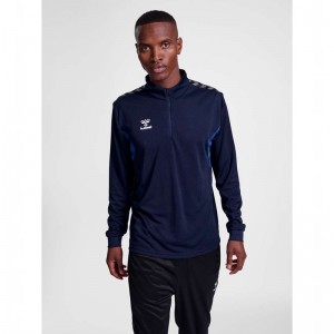 Hummel Authentic Half Zip Sweat Sweatshirt Herren Navy | 709843-022
