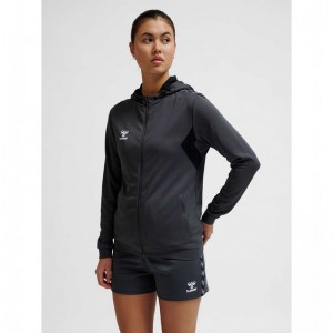 Hummel Authentic Pl Zip Hoodie Damen Schwarz | 292518-741