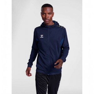 Hummel Authentic Pl Zip Hoodie Herren Navy | 169638-585