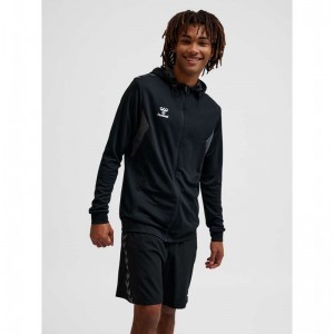 Hummel Authentic Pl Zip Hoodie Herren Schwarz | 149042-042