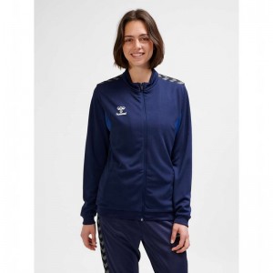 Hummel Authentic Pl Zip Sweatshirts Damen Navy | 566492-970
