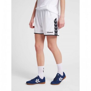 Hummel Authentic Poly Kurze Hose Damen Weiß | 951692-573