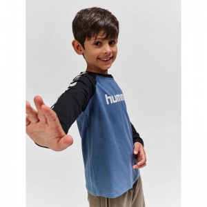 Hummel Boys L/S T-shirts Kinder Blau | 549593-436