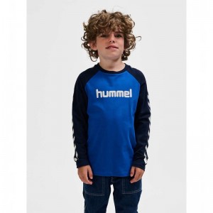 Hummel Boys L/S T-shirts Kinder Blau | 640163-818