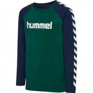Hummel Boys L/S T-shirts Kinder Grün | 878079-345