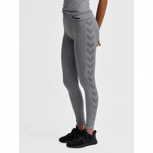 Hummel Ci Seamless Mid Waist Strumpfhose Damen Grau | 238248-675