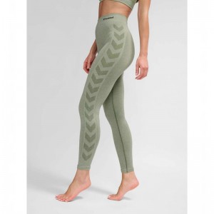Hummel Ci Seamless Mid Waist Strumpfhose Damen Grün | 283845-087