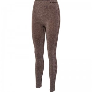 Hummel Ci Seamless Mid Waist Strumpfhose Damen Schokolade | 132978-350