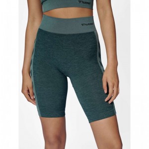 Hummel Clea Seamless Cycling Kurze Hose Damen Grün | 950622-291