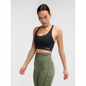 Hummel Clea Seamless Top Sport BH Damen Schwarz | 067178-384