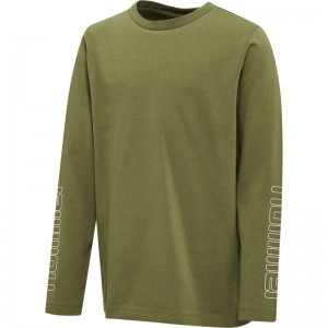 Hummel Cloud L/S T-shirts Kinder Olivgrün | 979878-510