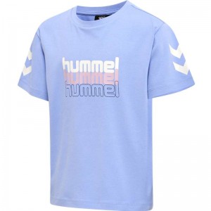 Hummel Cloud Loose S/S T-shirts Kinder Blau | 388913-651
