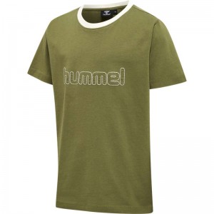 Hummel Cloud S/S T-shirts Kinder Olivgrün | 773598-561