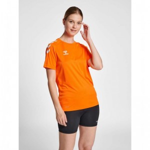 Hummel Core Xk Core Poly S/S T-shirts Damen Orange | 347983-428