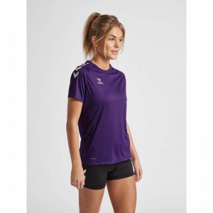 Hummel Core Xk Core Poly S/S T-shirts Damen Lila | 936625-498