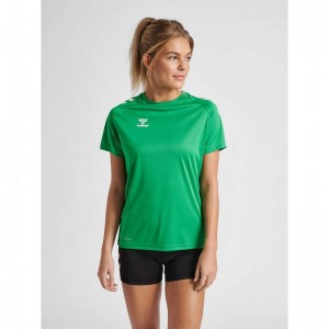 Hummel Core Xk Core Poly S/S T-shirts Damen Grün | 510431-993