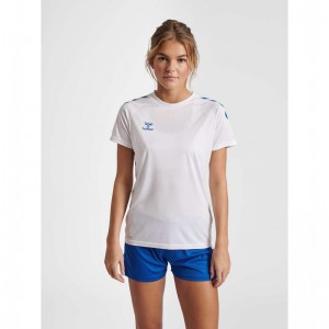 Hummel Core Xk Core Poly S/S T-shirts Damen Weiß | 477584-089