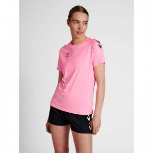 Hummel Core Xk Core Poly S/S T-shirts Damen Rosa | 579805-373
