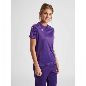 Hummel Core Xk Core Poly S/S T-shirts Damen Lila | 221345-398
