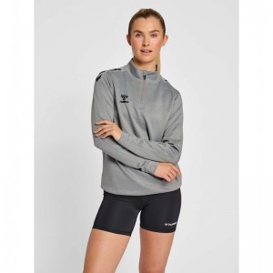 Hummel Core Xk Half Zip Sweat Sweatshirts Damen Grau | 826150-777
