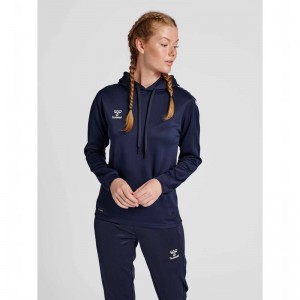 Hummel Core Xk Poly Sweat Hoodie Damen Navy | 248356-763