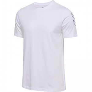 Hummel Elemental Chevron Cotton T-shirts Herren Weiß | 880428-944