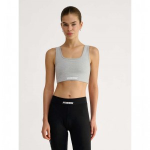 Hummel Elemental Cotton Top Sport BH Damen Grau | 839644-512