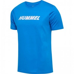 Hummel Elemental Logo Cotton T-shirts Herren Blau | 598762-342
