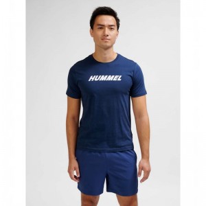 Hummel Elemental Logo Cotton T-shirts Herren Navy | 570910-207