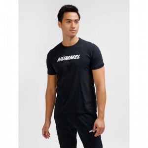 Hummel Elemental Logo Cotton T-shirts Herren Schwarz | 849416-738