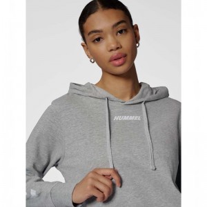 Hummel Elemental Short Hoodie Damen Grau | 235203-983