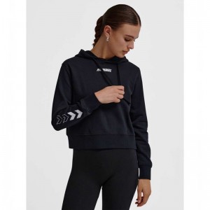 Hummel Elemental Short Hoodie Damen Schwarz | 430785-432