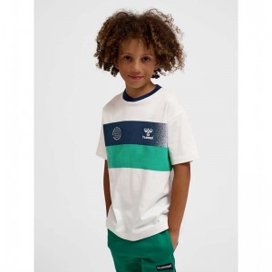 Hummel Eske S/S T-shirts Kinder Weiß | 202792-788