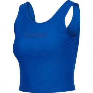 Hummel Fast Cropped Tanktop Damen Blau | 756605-547