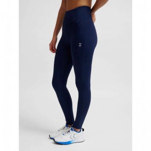 Hummel Fast High Waist Strumpfhose Damen Navy | 298399-121