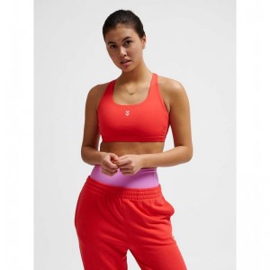 Hummel Fast Impact Strap Sport BH Damen Rot | 689168-098