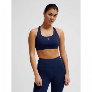 Hummel Fast Impact Strap Sport BH Damen Navy | 139024-678