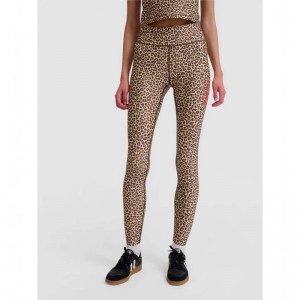 Hummel Fast Mid Waist Strumpfhose Damen Leopard | 935430-155