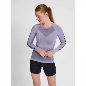 Hummel First Seamless L/S W Grundschicht Damen Lavendel | 254534-682