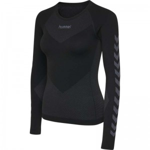 Hummel First Seamless L/S W Grundschicht Damen Schwarz | 834190-392