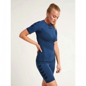 Hummel First Seamless S/S W Trikot Damen Navy | 562335-970